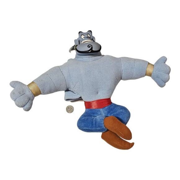 90s Walt Disney Aladdin Genie Hand Puppet Disneyana Plush 15" Stuffed Animal Toy - Picture 2 of 12